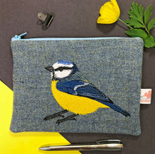 Load image into Gallery viewer, Blue Tit zip pouch - made to order