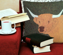 Load image into Gallery viewer, Highland cow cushion - made to order
