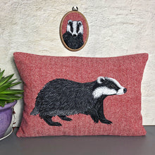 Load image into Gallery viewer, Badger cushion - made to order