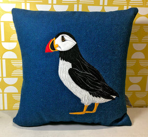 Puffin cushion - made to order