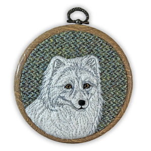 Arctic fox winter decoration