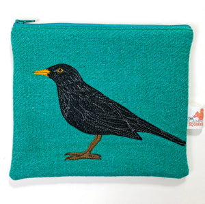 Blackbird zip pouch - made to order