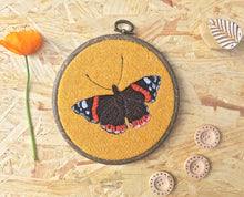 Load image into Gallery viewer, Butterfly hoop art