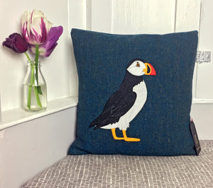 Puffin cushion - made to order