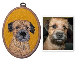 Pet portrait hoop art