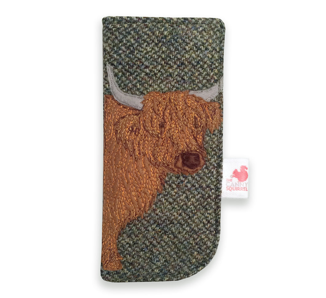 Highland Cow glasses case