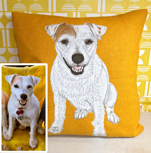 Pet portrait cushion - made to order