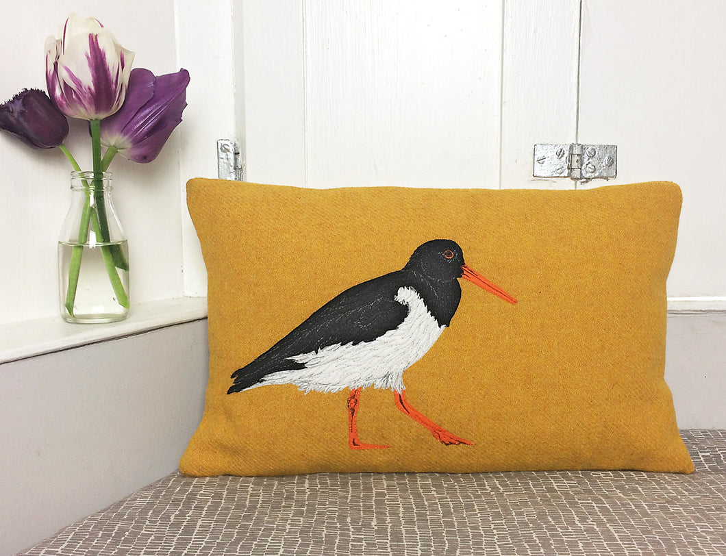 Oyster catcher cushion - made to order
