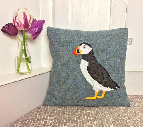 Puffin cushion - made to order
