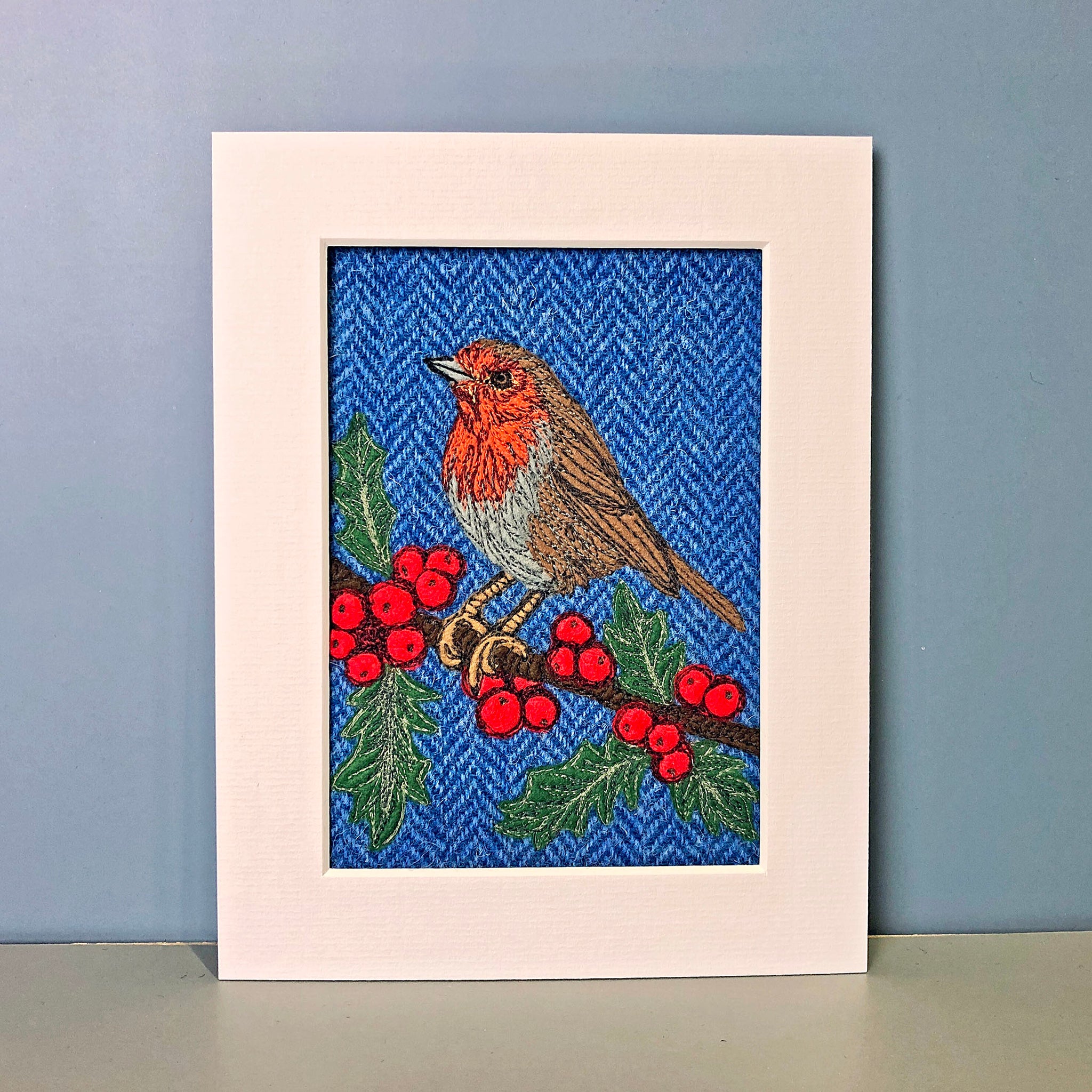 Robin textile art – The Canny Squirrel