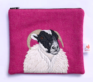 Sheep zip pouch, pink