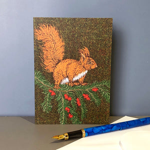 Squirrel textile art