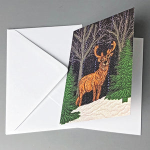 Winter stag greetings card