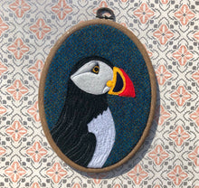 Load image into Gallery viewer, Puffin hoop art - made to order