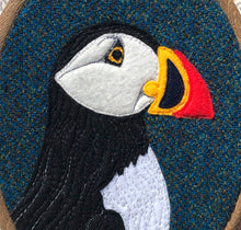 Load image into Gallery viewer, Puffin hoop art - made to order