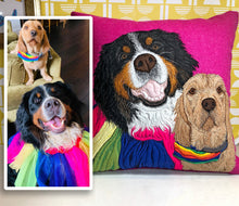 Load image into Gallery viewer, Pet portrait cushion - made to order